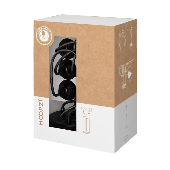 Hang 5 pendant light in woven natural material