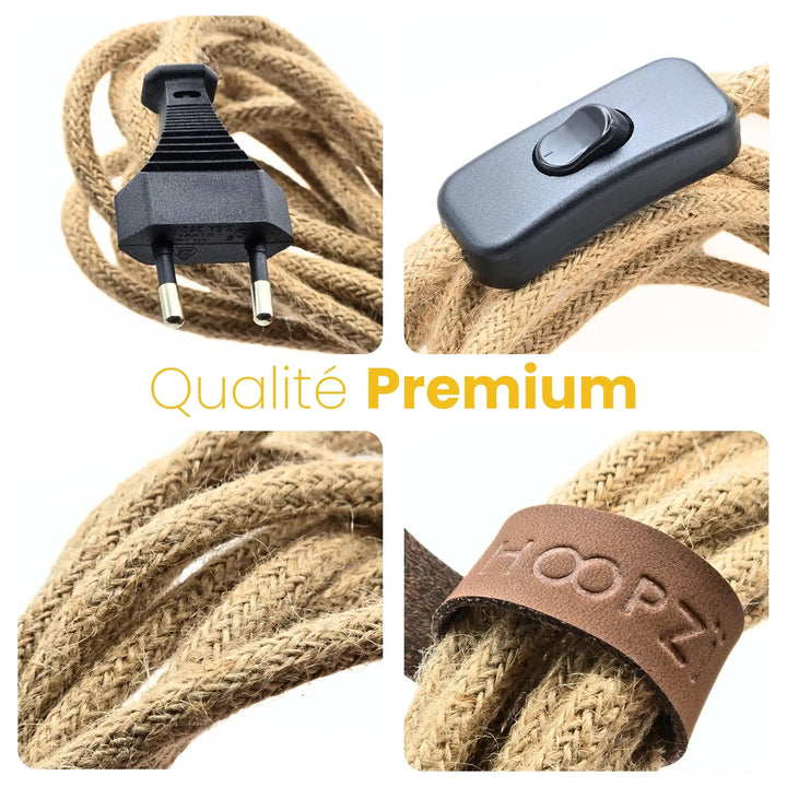 Câbles luminaires matière ficelle qualité premium BALA HOOPZI