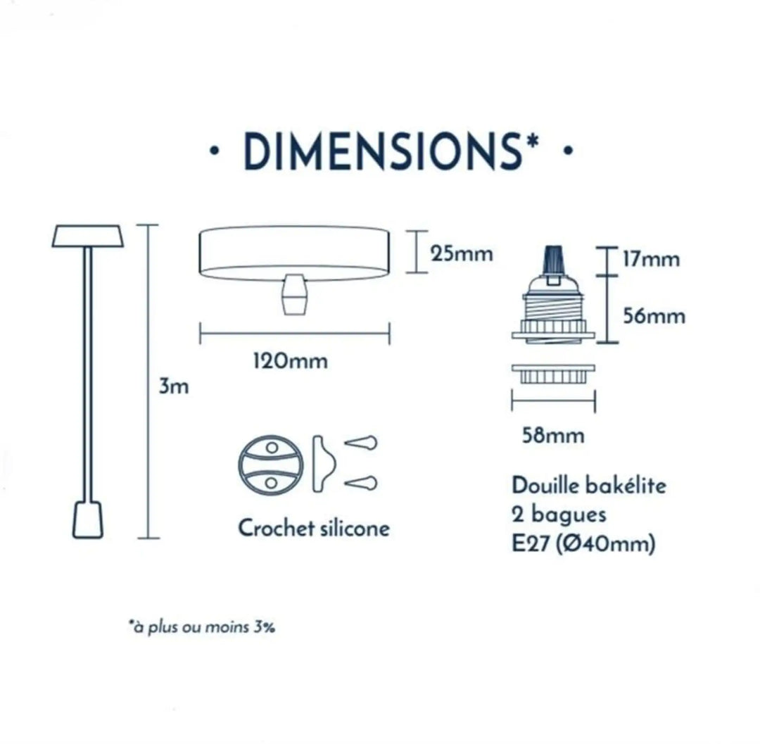 Fine serie Lampade a sospensione Hang 1 - 1 filo da 3 m