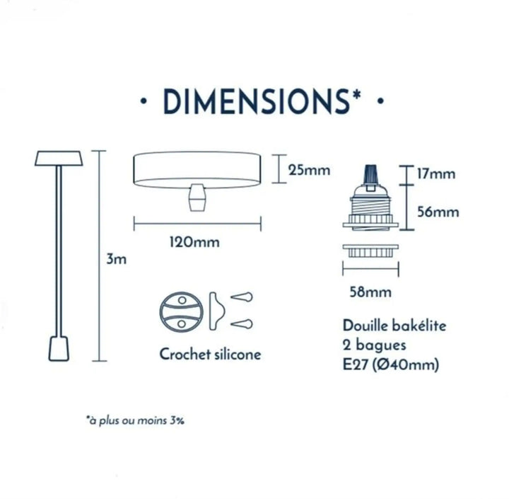 Fine serie Lampade a sospensione Hang 1 - 1 filo da 3 m