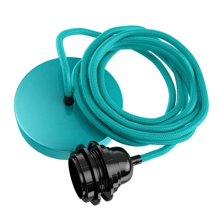 Suspension turquoise 3 mètres 1 ampoule HANG HOOPZI