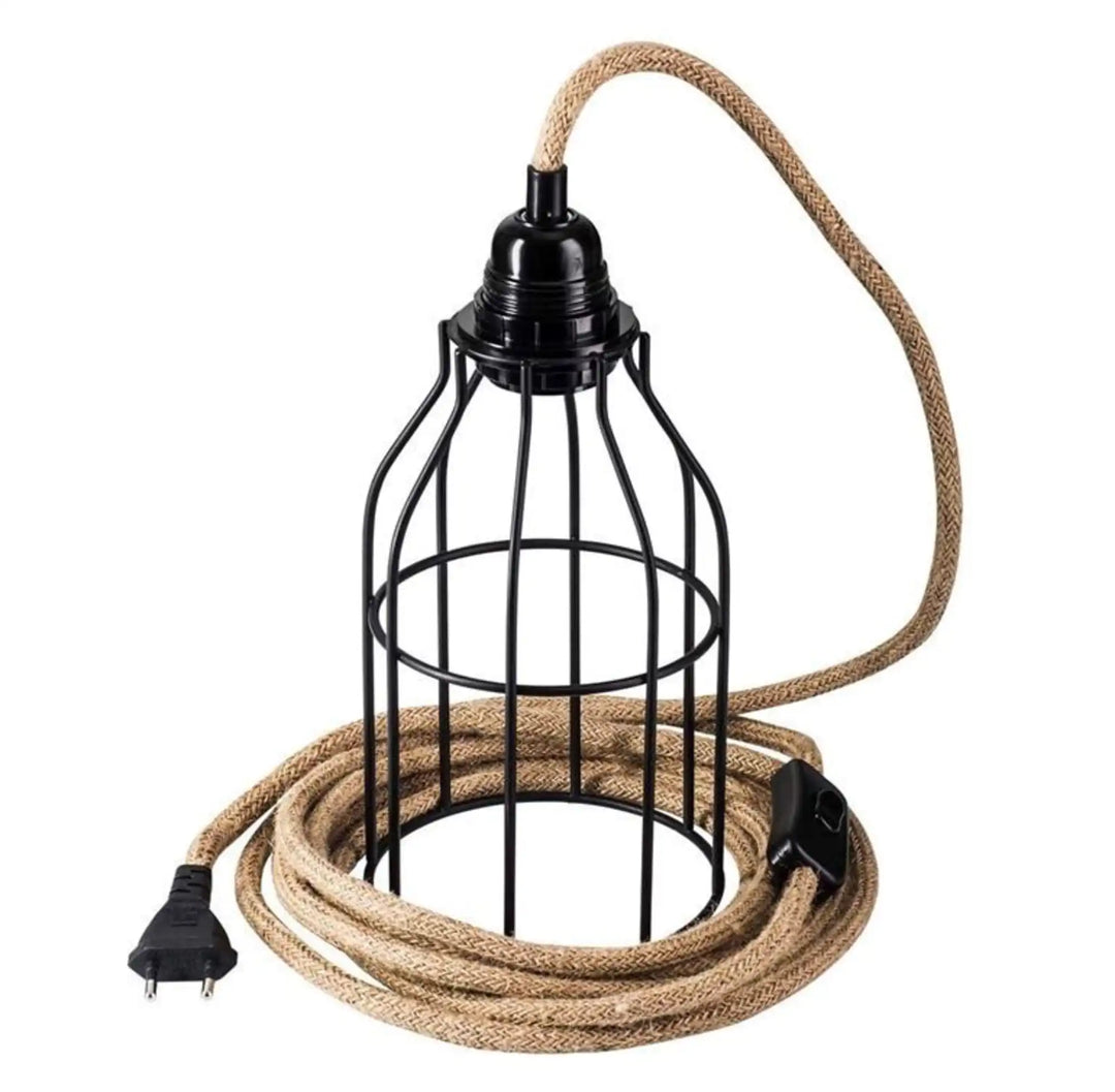Kabelset Leuchte BALA + Industrieller Lampenschirm CAGE