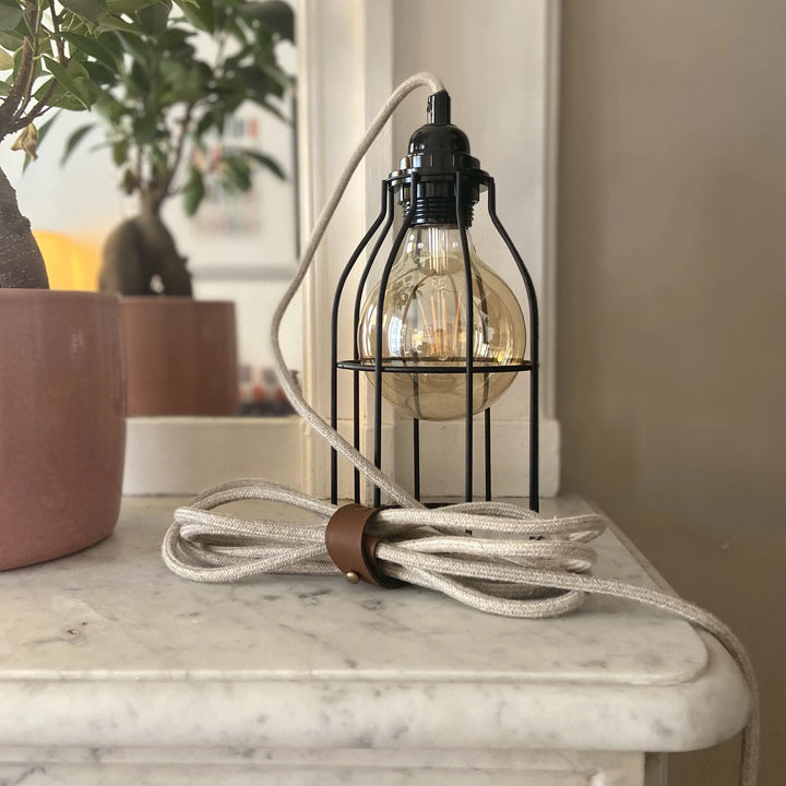 Kit câble luminaire BALA + abat-jour cage métal – Style industriel