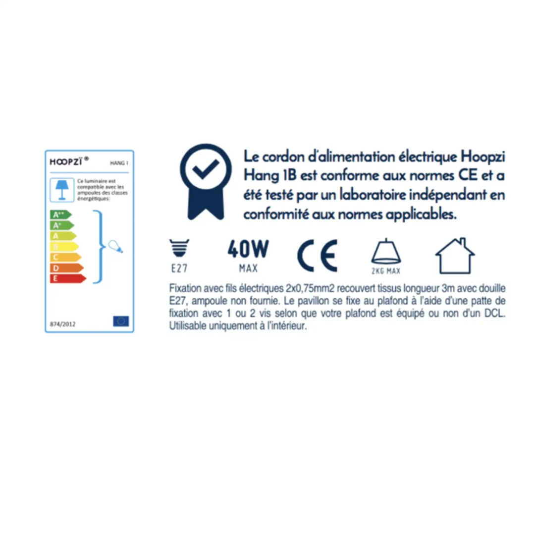 Fine serie Lampade a sospensione Hang 1 - 1 filo da 3 m