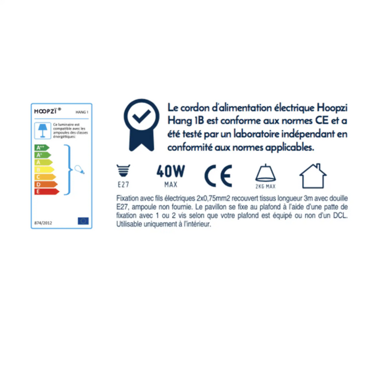 Fine serie Lampade a sospensione Hang 1 - 1 filo da 3 m