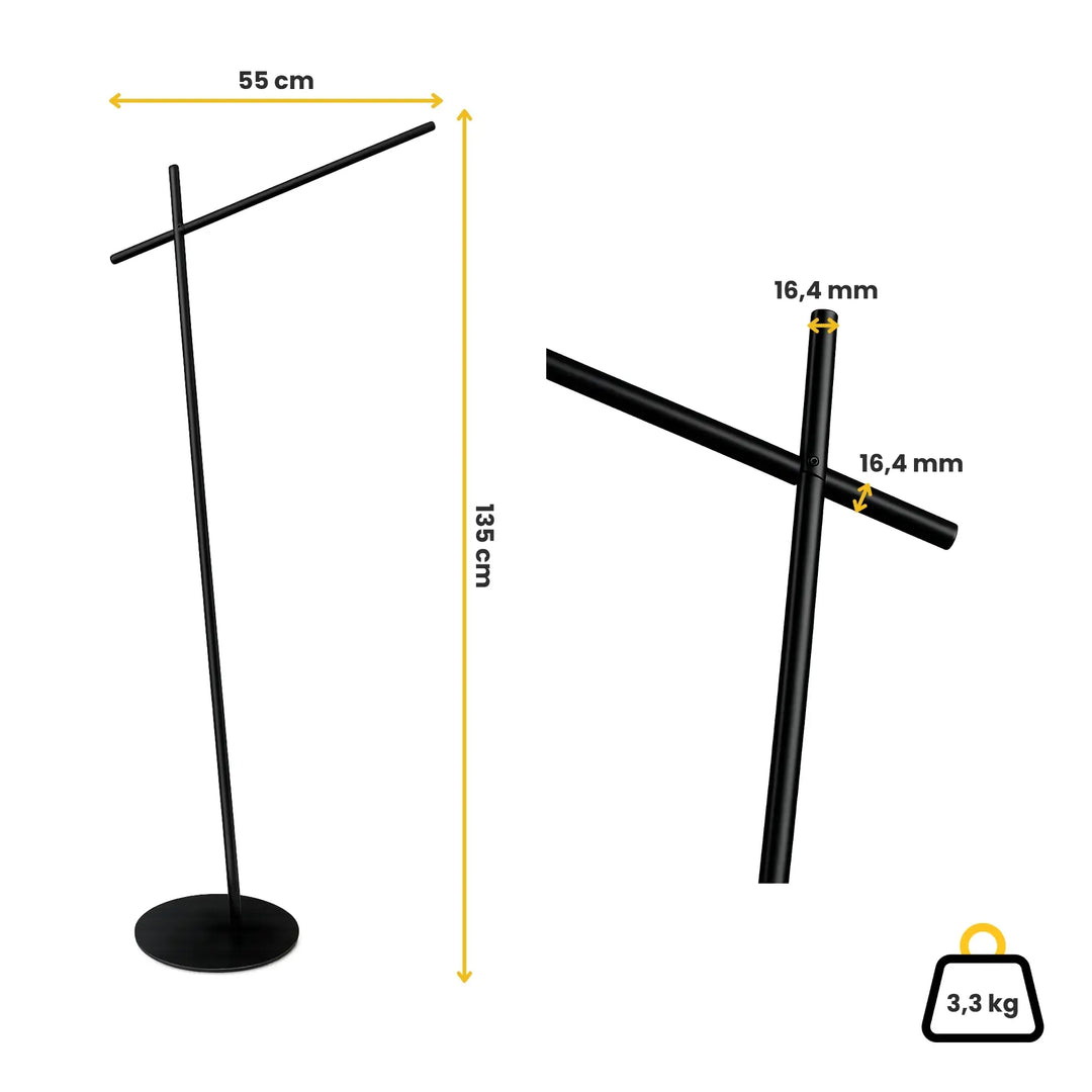 Lampadaire avec câble long ASYM abat-jour cuivre