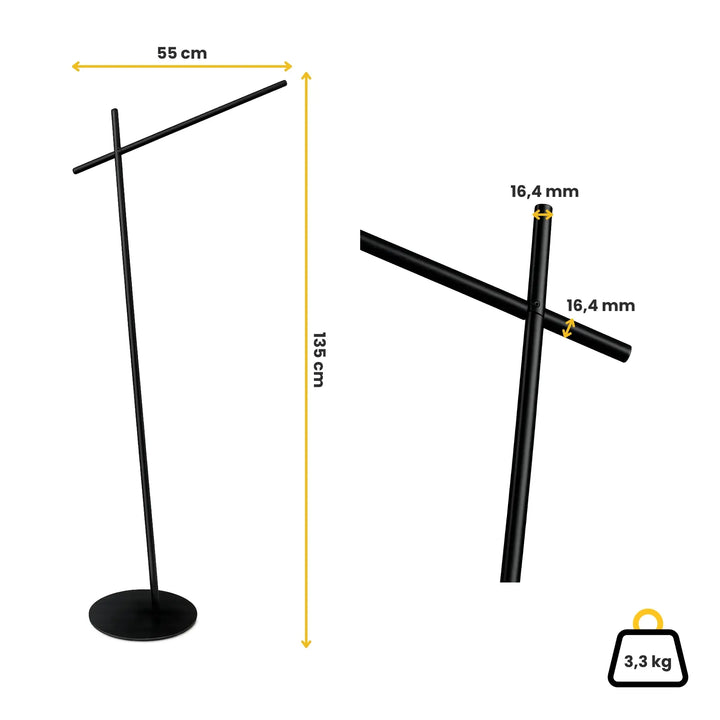 Lampadaire avec câble long ASYM abat-jour cuivre