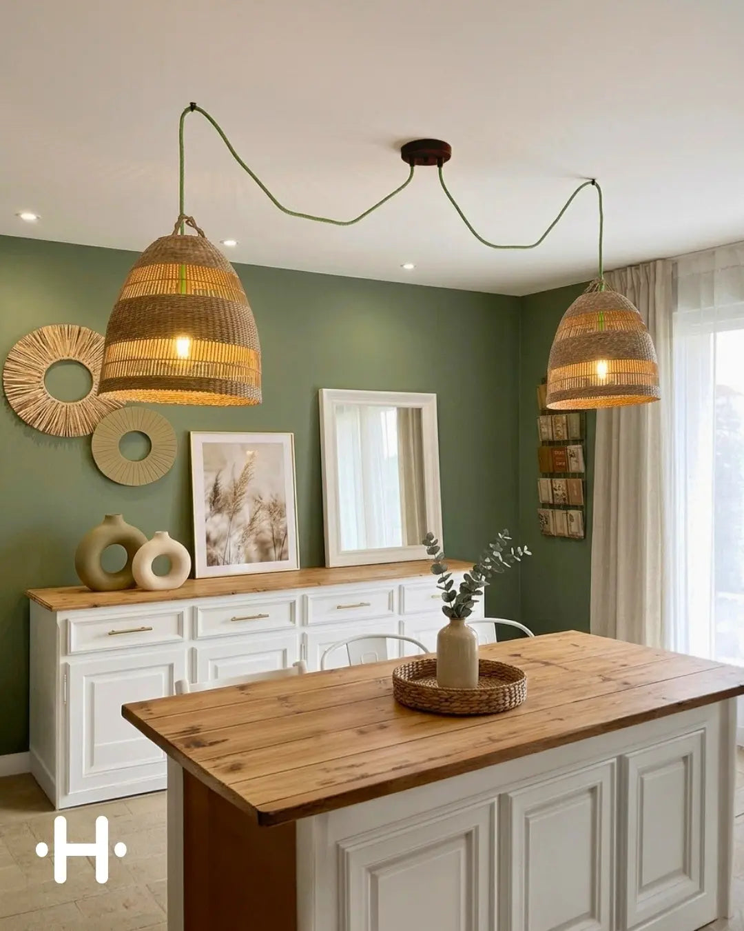 2-bulb pendant light HANG - Linen