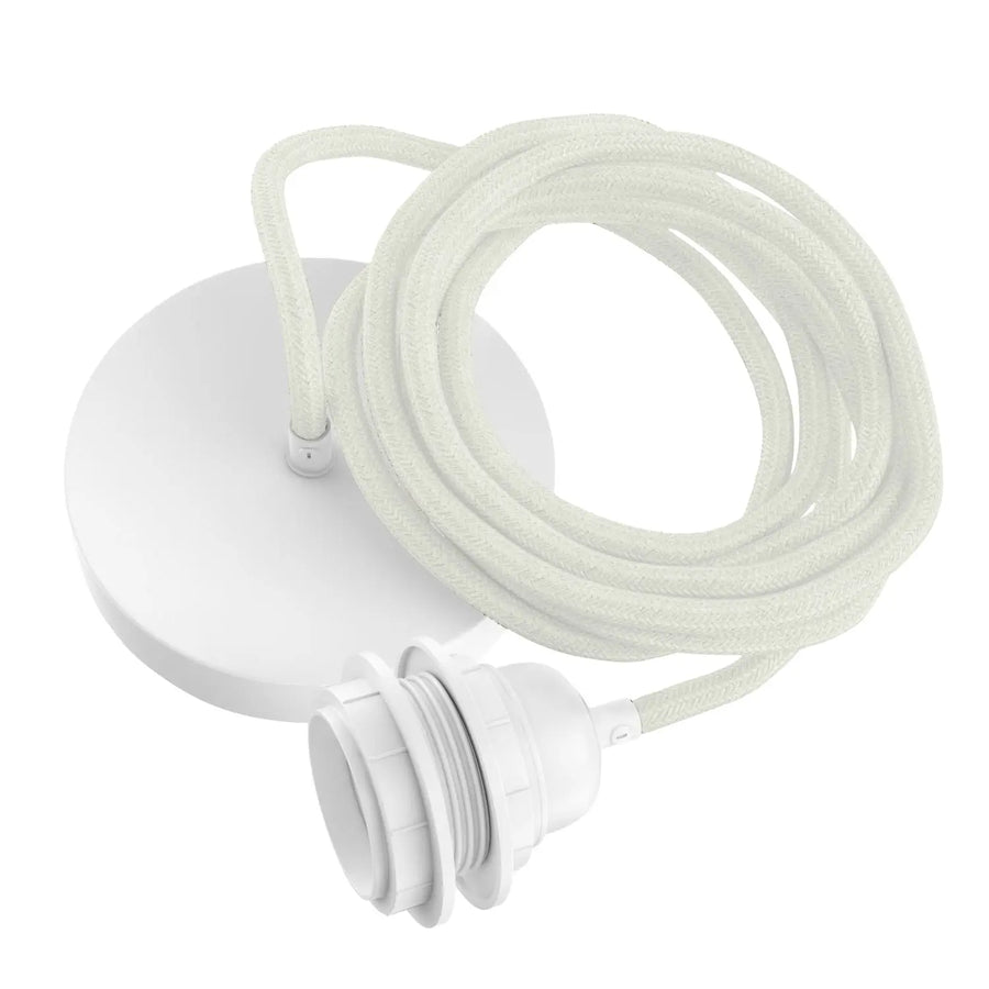 Suspension cordon lin blanc, 1 ampoule, douille E27 blanche, HANG de HOOPZI