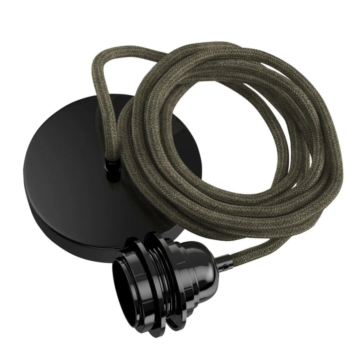 Suspension luminaire 1 ampoule HANG en lin