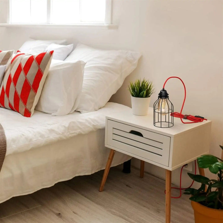 Câble luminaire coloré BALA 4,5 m – Lampe baladeuse design en tissu tissé