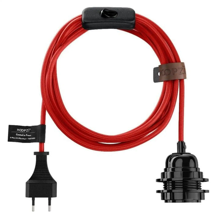 Câble luminaire coloré BALA 4,5 m – Lampe baladeuse design en tissu tissé