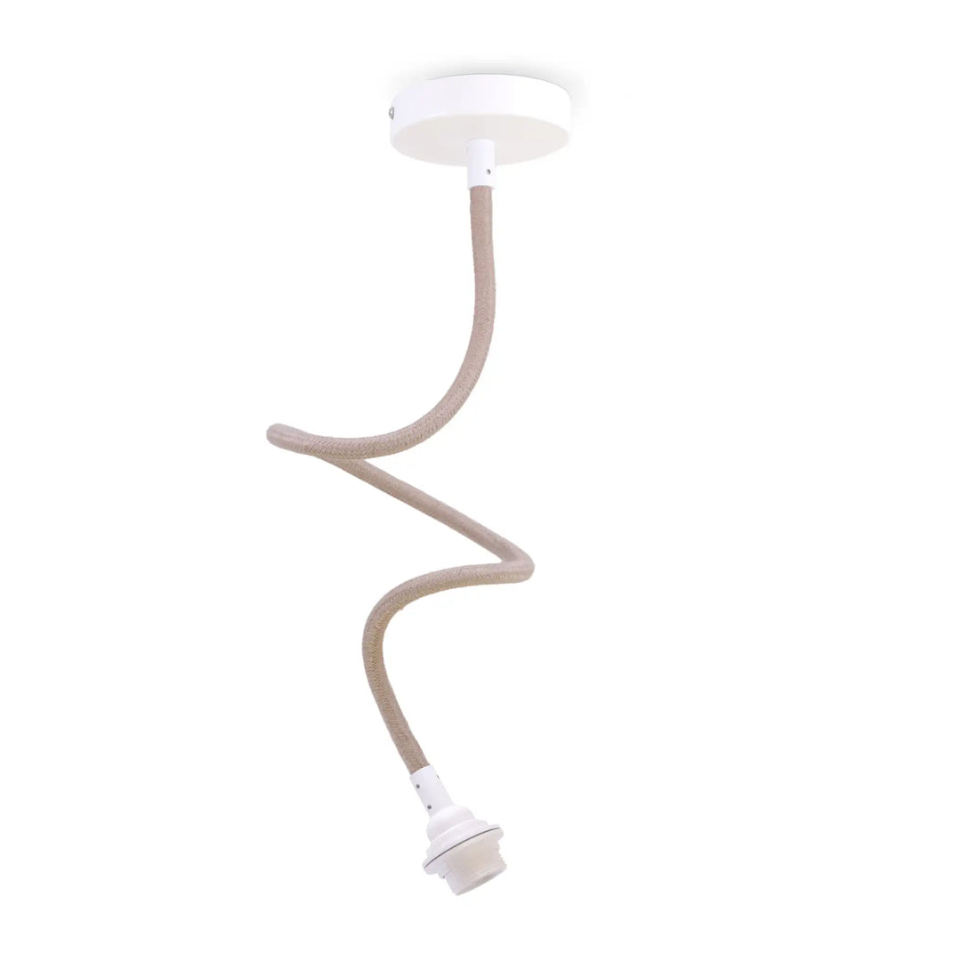Suspension TWIST lin naturel 1 ampoule douille blanche