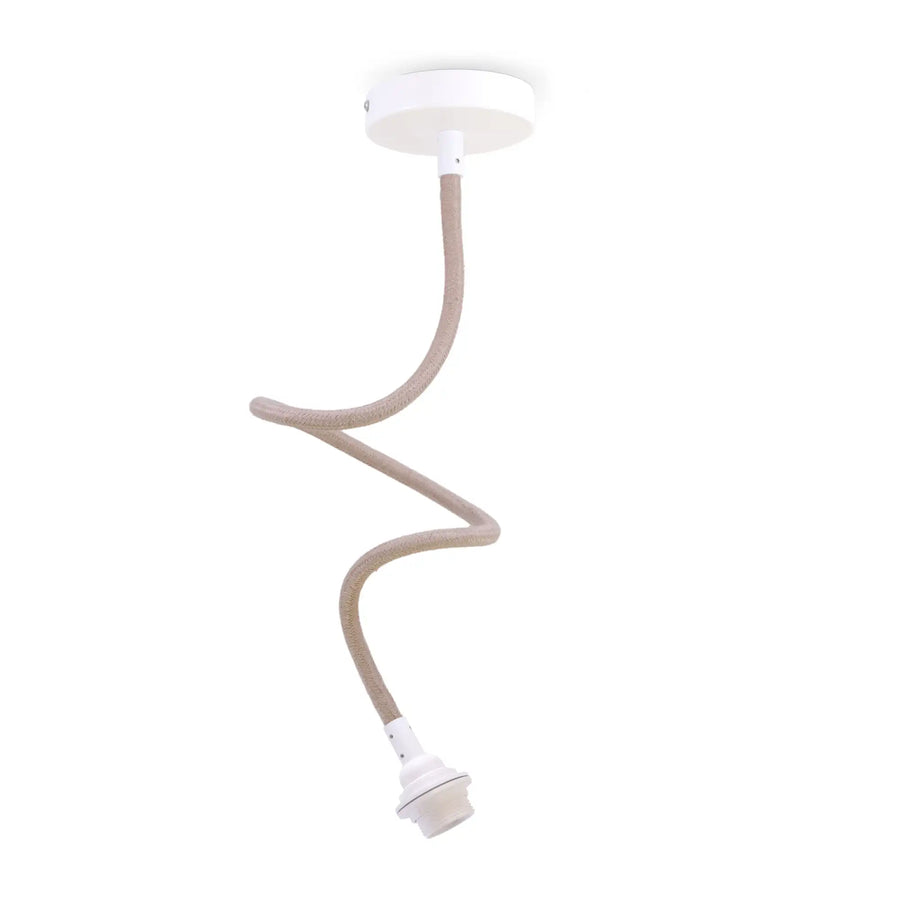 Suspension TWIST lin naturel 1 ampoule douille blanche