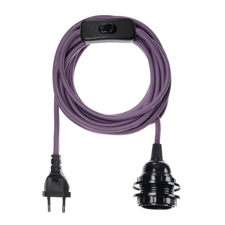 Exclusivité Internet Bala COULEURS - Fil Electrique Tissu - Luminaire 4,5m Hoopzi bala-couleur-exclu-violet 